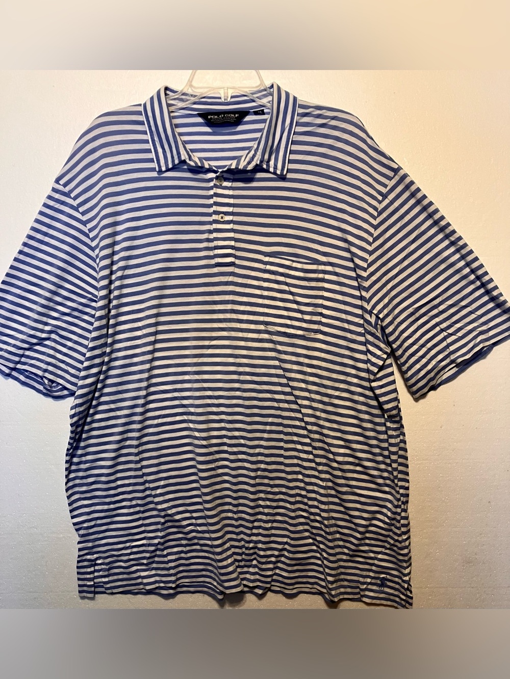 Ralph Lauren 2XL Navy and White Striped Golf Polo Shirt